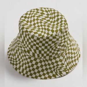BAGGU Moss Trippy Checkerboard Bucket Hat